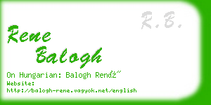 rene balogh business card